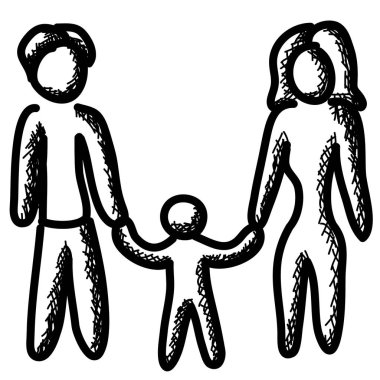 Vektör çizimi. Bir aile.