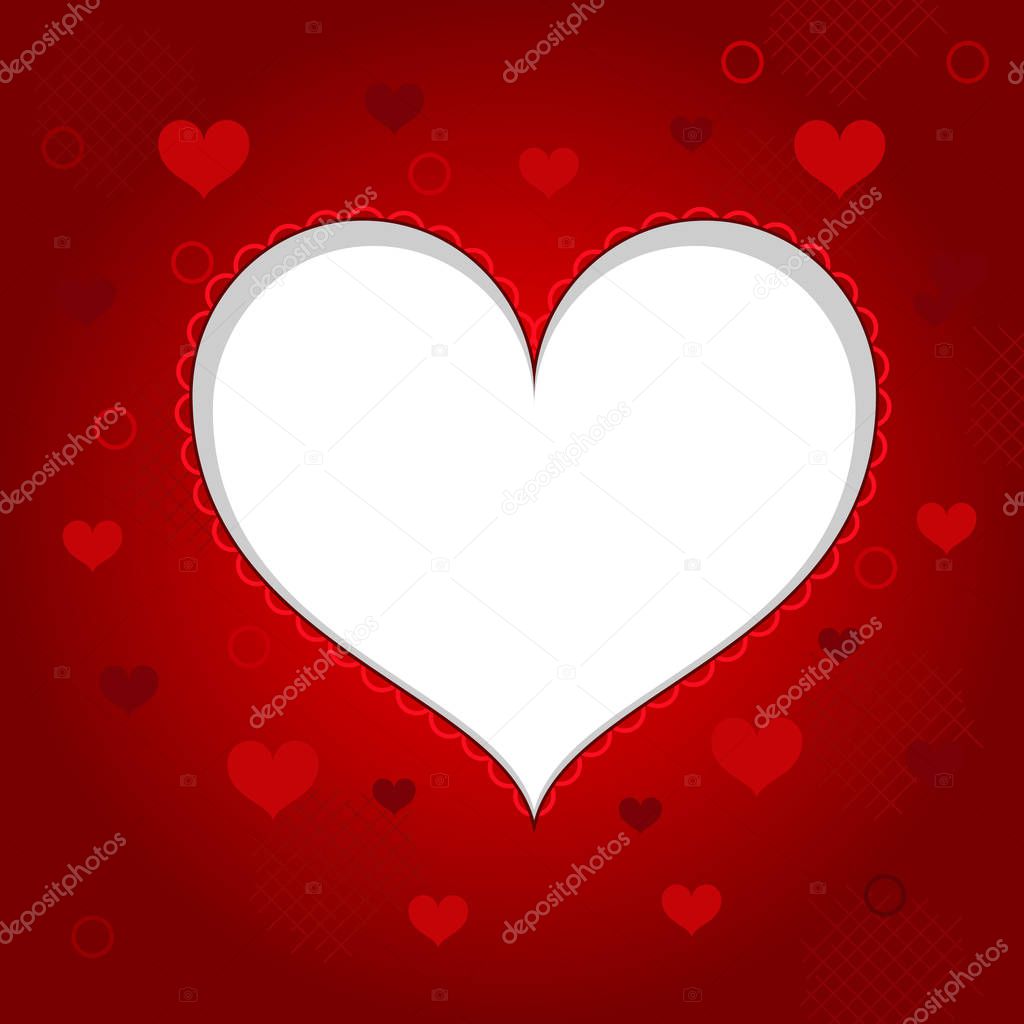 Valentine's Day. Vector illustration. Hearts on a red background.