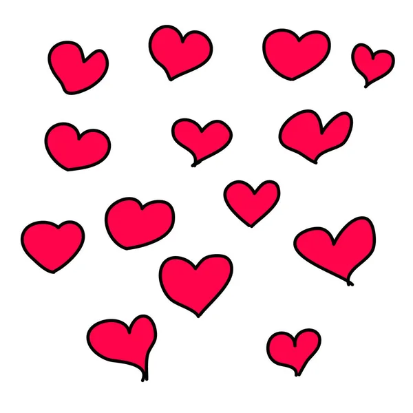 Kalplerin vektörel çizimler. Sevgililer günü