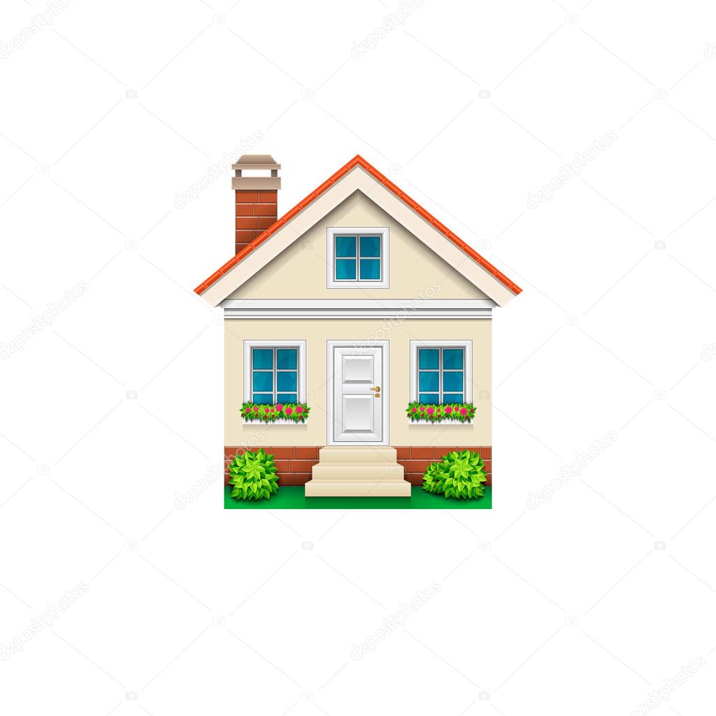 Illustration of a vector house. Icon, object. House.