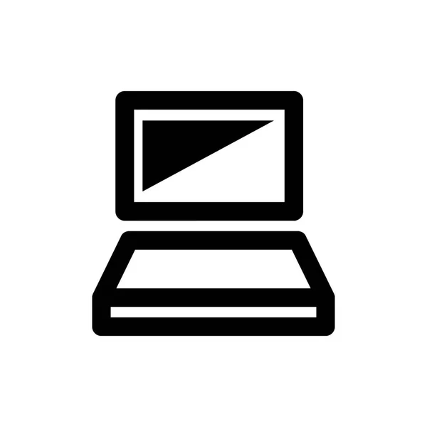 Minimalist siyah dizüstü bilgisayar simgesi. 