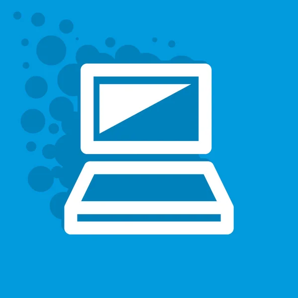 Mavi bir arka plan bir minimalist beyaz dizüstü simgesini.