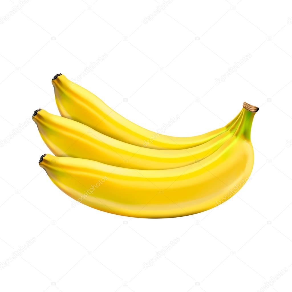 Realistic vector bananas. Illustration from a mesh gradient.