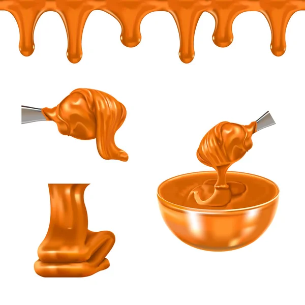 Realistische Vector Chocolade Karamel Illustratie Uit Een Mesh Verloop Vectorbeelden