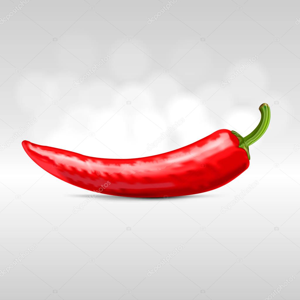 Vector illustration of pepper. Illustration from a mesh gradient.