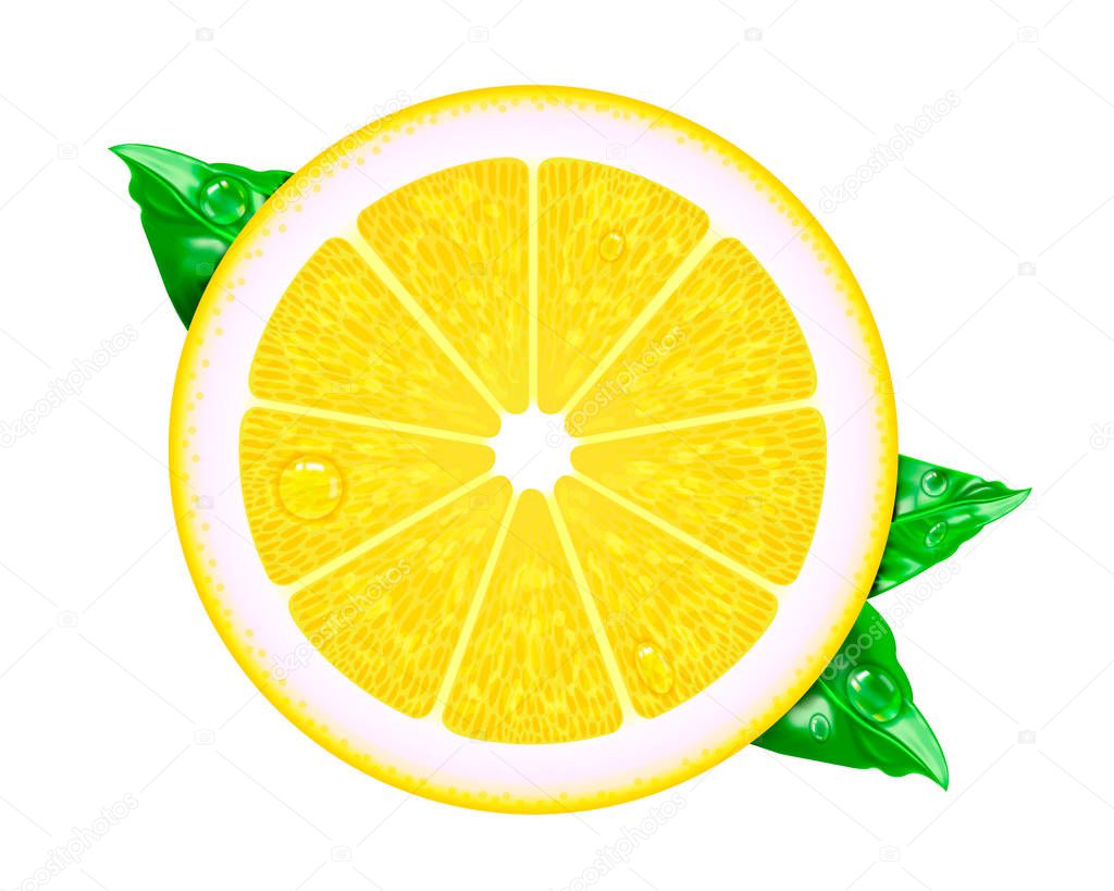 Vector realistic Lemon. Illustration from a mesh gradient.