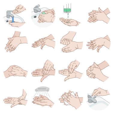 Hand washing sketch. Clean against viruses. Vector hand sketch. Infographics of purity. clipart