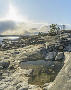 Kajosaari Adası, Ladoga Gölü, Karelia, Rusya. 