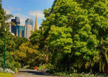 Melbourne 'un merkezinde güzel parklar.