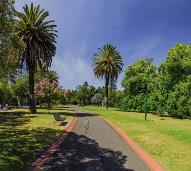 Melbourne 'un merkezinde güzel parklar.