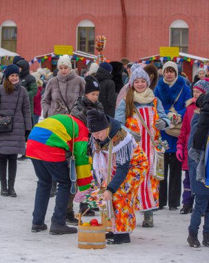 Rabbit Island. St. Petersburg. Russia. 03/01/2020. Celebration of Maslenitsa on the territory of the Peter and Paul Fortress in St. Petersburg.