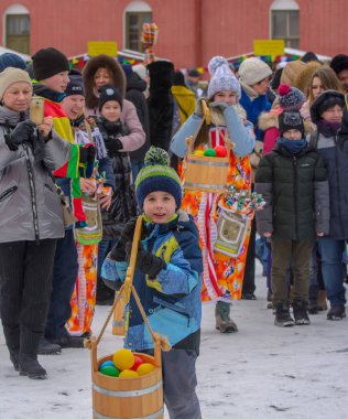 Rabbit Island. St. Petersburg. Russia. 03/01/2020. Celebration of Maslenitsa on the territory of the Peter and Paul Fortress in St. Petersburg.