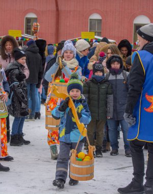 Rabbit Island. St. Petersburg. Russia. 03/01/2020. Celebration of Maslenitsa on the territory of the Peter and Paul Fortress in St. Petersburg.