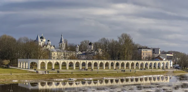 Yaroslavovo Yard Torg Veliky Novgorod Ticaret Tarafında Tarihi Bir Mimari — Stok fotoğraf