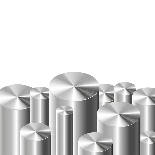 Metal cylinders on white