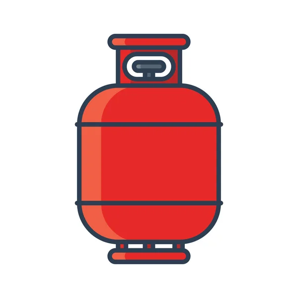 Tűzveszélyes gáz tartály ikonra. Propán, bután, metán gáz tartály. Lapos vonal vektor illusztráció — Stock Vector