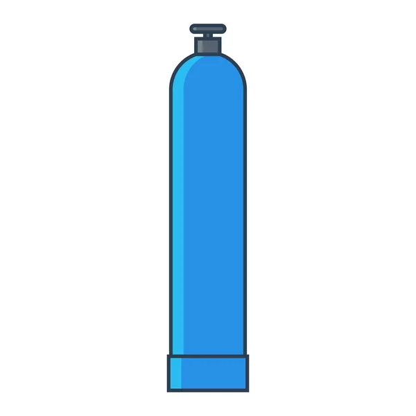 Tanque de gas Blue Oxygen. Ilustración de vector de línea plana . — Archivo Imágenes Vectoriales