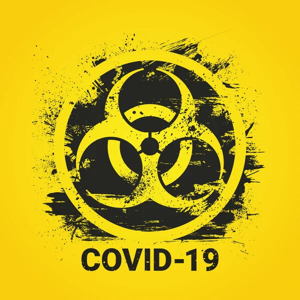 COVID-19 Signal de danger biologique. 2019-nCoV Virus Corona Danger Contexte. Illustration vectorielle — Image vectorielle