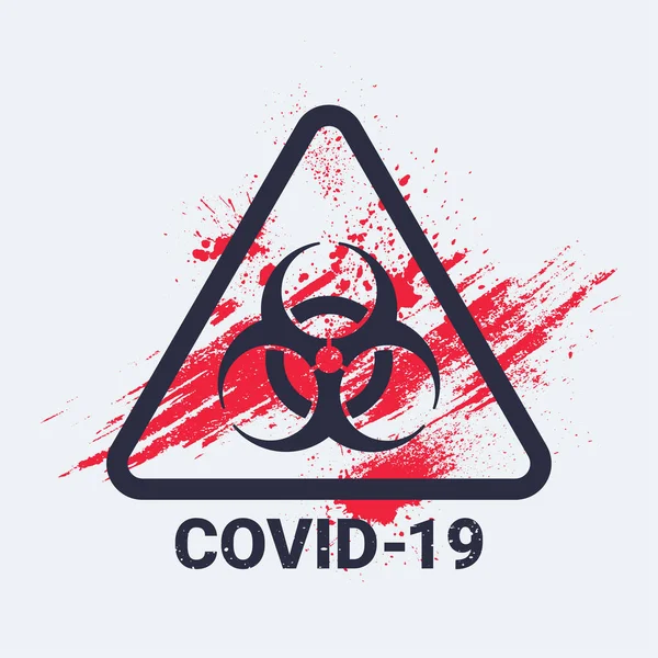 COVID-19生物危害标志。2019-nCoV Corona Virus Danger Background 。病媒图解 — 图库矢量图片