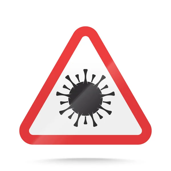 Предупреждение о коронавирусе и внимание Знак. Символ эпидемии COVID-19 и пандемии опасности. Векторная иллюстрация — стоковый вектор