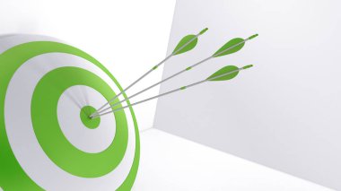 3D render oklar ve bullseye