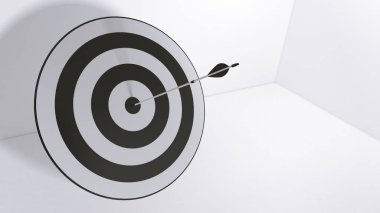 3D render oklar ve bullseye