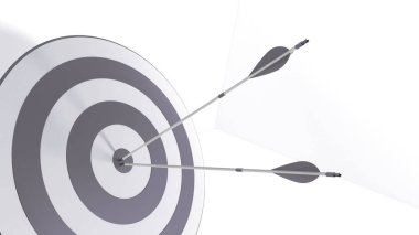 3D render oklar ve bullseye