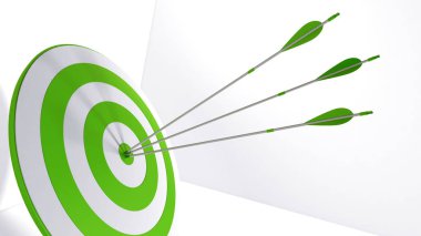 3D render oklar ve bullseye
