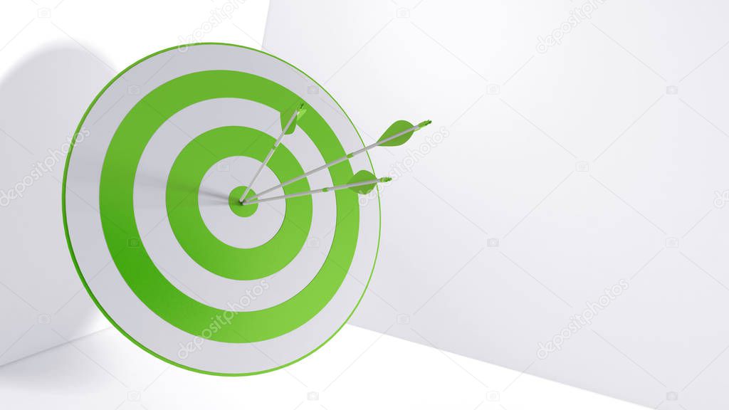 3d rendering arrows and bullseye