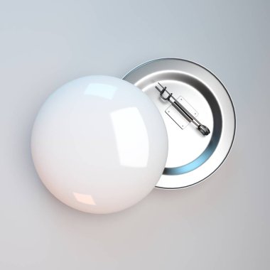 3D render rozet pin Broş illüstrasyon