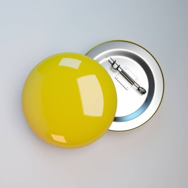 3D render rozet pin Broş illüstrasyon