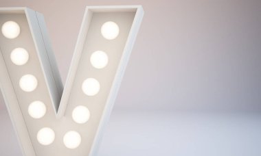 3D render beyaz ampul tipi arka plan illüstrasyon