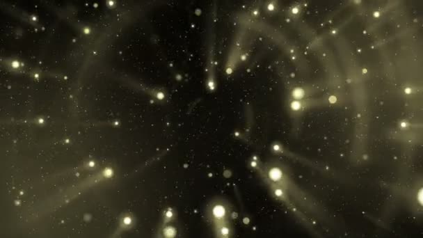 Спіральні частинки і яскравий світлий фон — стокове відео