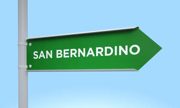 Green signpost san bernardino — Stock Photo, Image