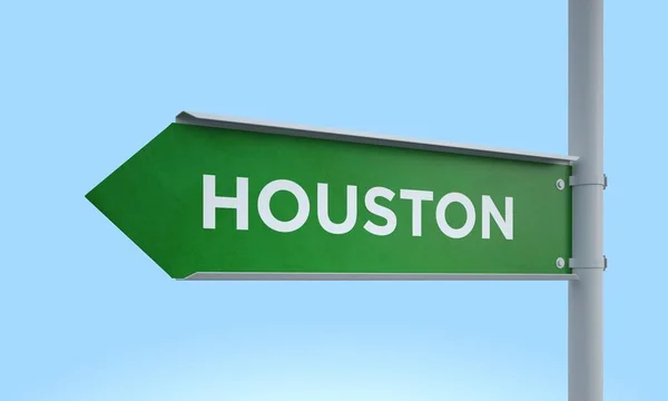 Green signpost houston — Stock Photo, Image