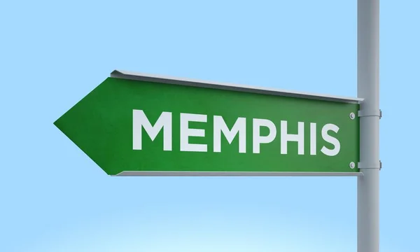 Green signpost memphis — Stock Photo, Image