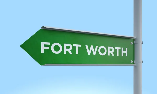 Green signpost fort worth — Stock Photo, Image