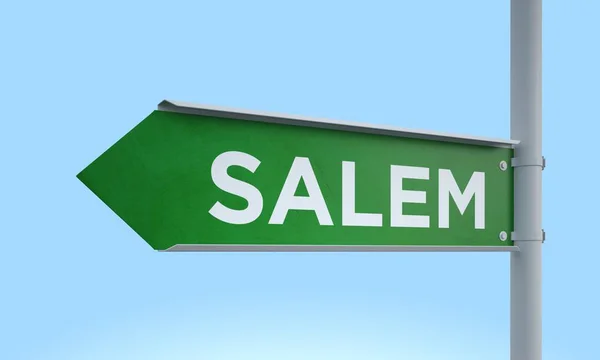 Green signpost salem — Stock Photo, Image