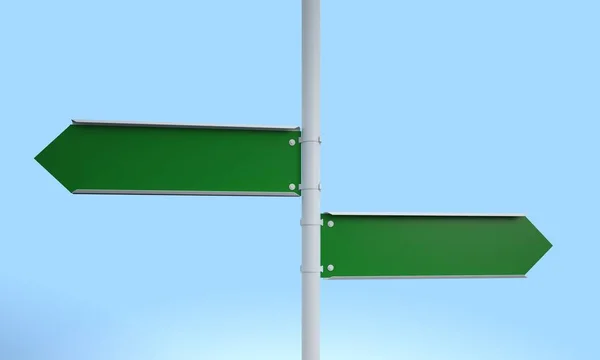 Green signpost mock up — Stock Photo, Image