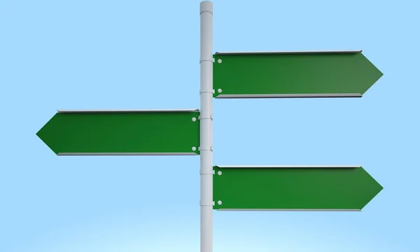 Green signpost mock up — Stock Photo, Image