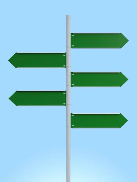 Green signpost mock up — Stock Photo, Image