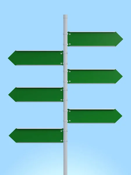 Green signpost mock up — Stock Photo, Image