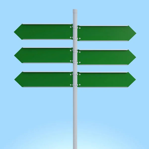 Makieta zielony drogowskaz — Zdjęcie stockowe