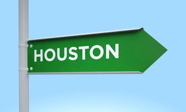 Groene wegwijzer houston — Stockfoto