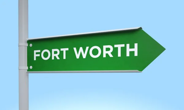 Green signpost fort worth — Stock Photo, Image