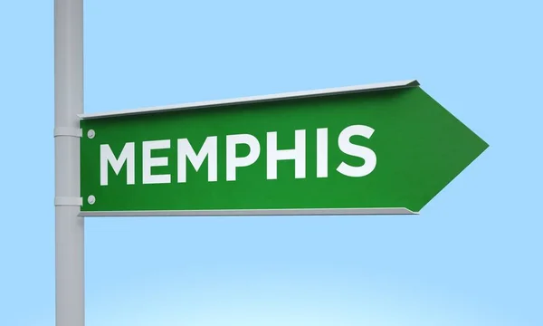 Green signpost memphis — Stock Photo, Image