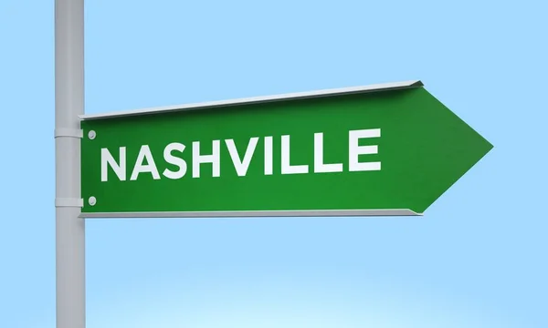 Green signpost nashville — Stock Photo, Image