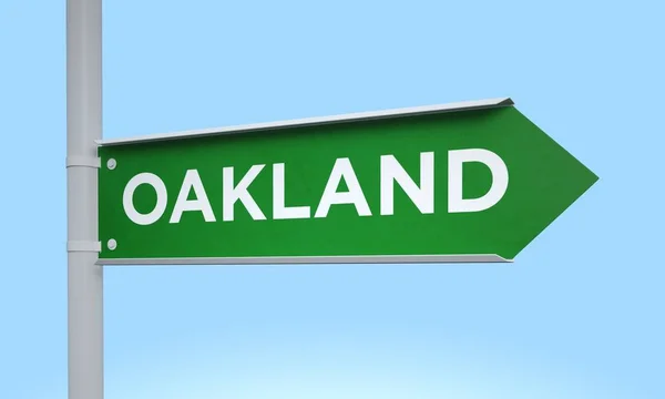 Green signpost oakland — Stock Photo, Image