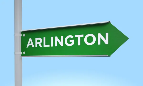 Green signpost arlington — Stock Photo, Image