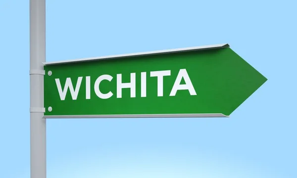 Green signpost wichita — Stock Photo, Image